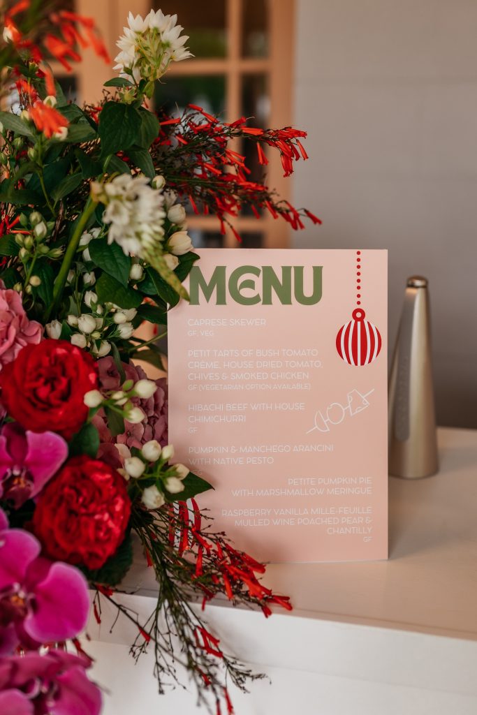 xmas party event planner menu for event